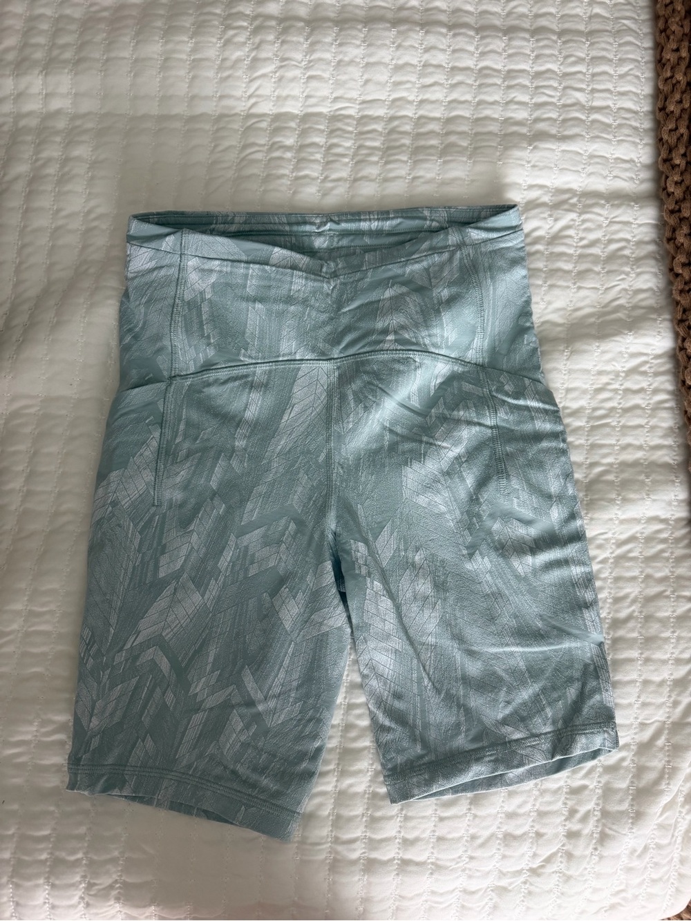 lululemon athletica High-Rise Mint Green Patterned Bike Shorts